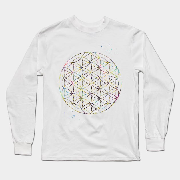 Flower of Life Long Sleeve T-Shirt by erzebeth